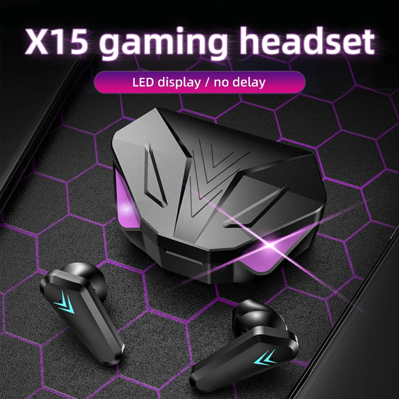 X15 TWS Bluetooth Gamer Earbuds with LED Display