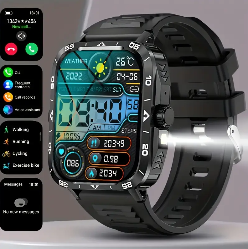 Outdoor Sports Watch with LED Altimeter, 100+ Sports Modes & 300mAh Battery