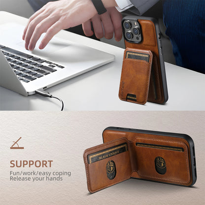 Leather Magnetic Card Holder Wallet Case for iPhone