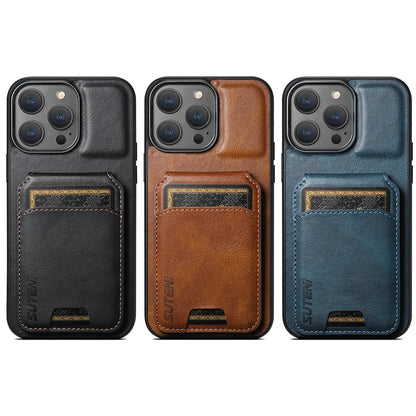 Leather Magnetic Card Holder Wallet Case for iPhone