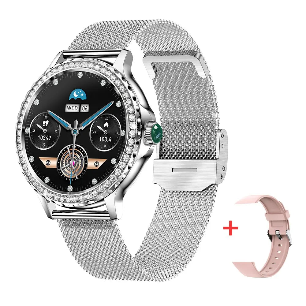 Rose Gold Smart Watch for Women with Bluetooth Call & 100+ Sports Modes